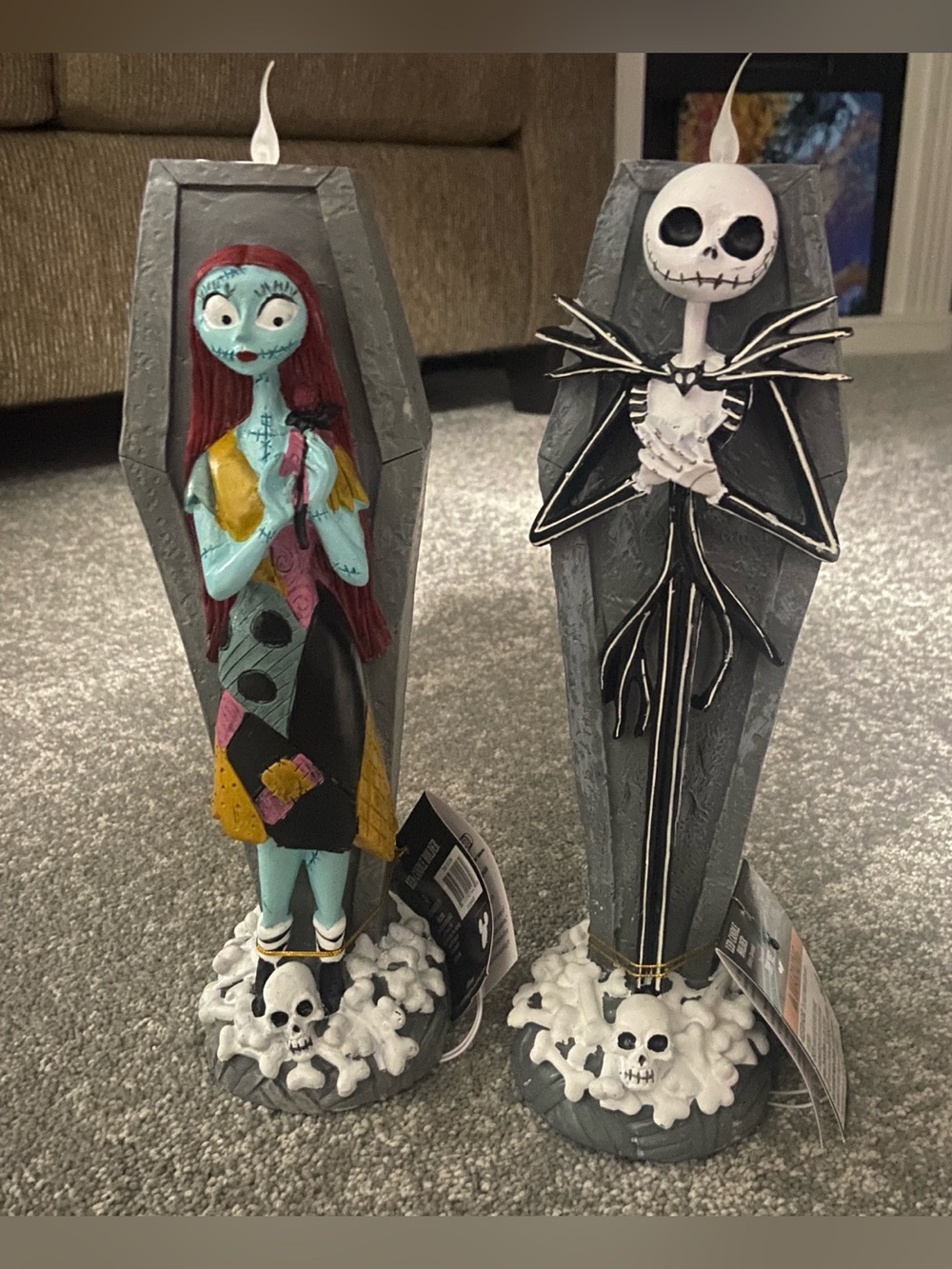 Nightmare Before Christmas LED candle holders Jack & Sally NEW With Tags